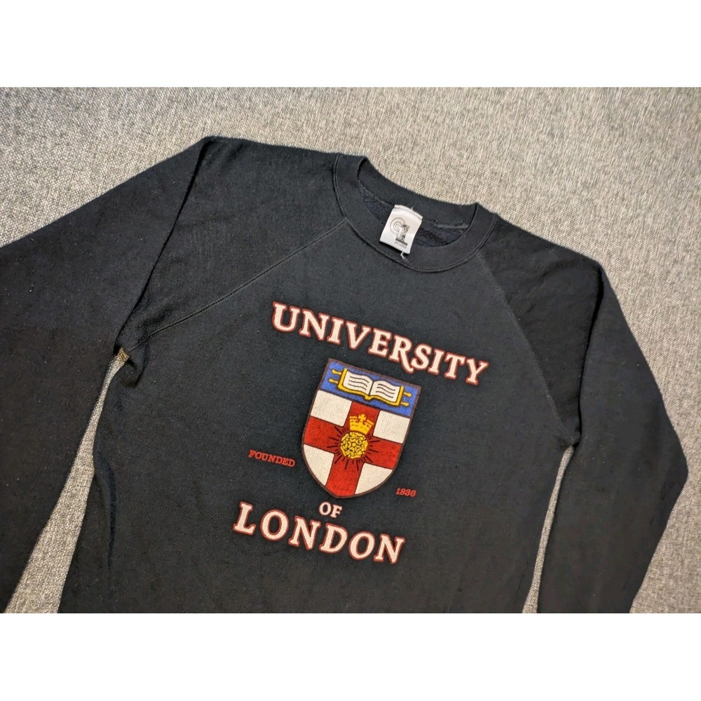 Vintage University Of London Pullover Sweatshirt Black Sweater Unisex Size XL